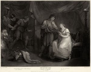 Titre : Troïlus et Cressida, Acte V, Scène 2 Crédit : Gravure de Luigi Schiavonetti, d'après un tableau d'Angelica Kauffmann, http://commons.wikimedia.org/wiki/File:A_Scene_from_Troilus_and_Cressida_-_Angelica_Kauffmann.jpg
